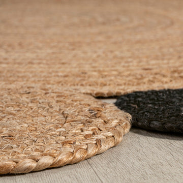 Ayana Two-tone Jute Hippy Circle Area Rug